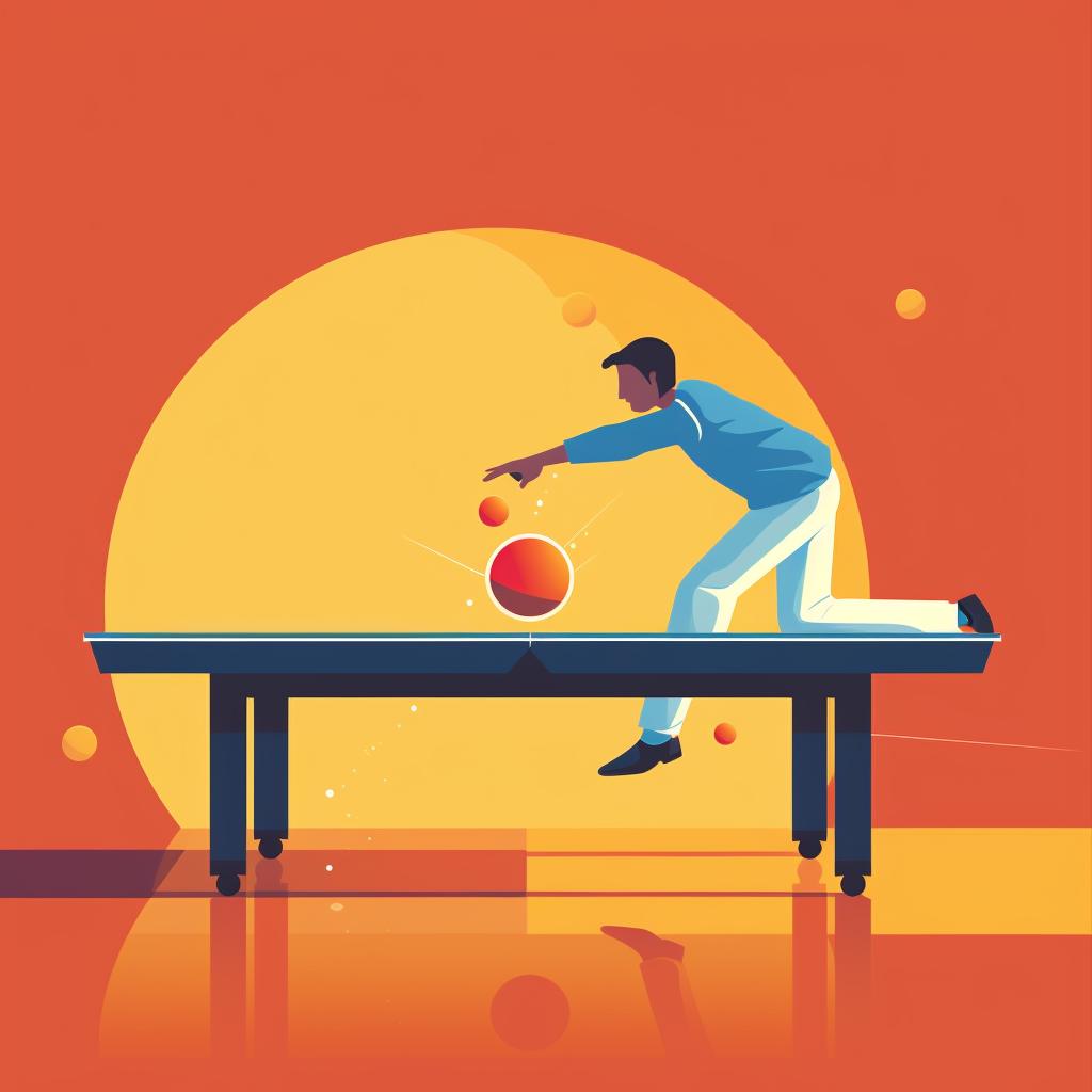 Player aiming a ping pong ball at the opponent's cups